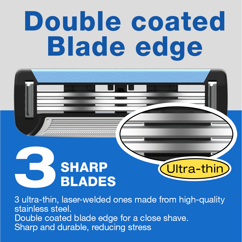 3 Blades Portable Razor Set 1.0 for Men